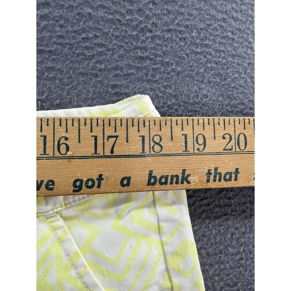 American Eagle Shorts Womens 16 Yellow White Geometric Print Midi Stretch Cotton - Picture 5 of 12